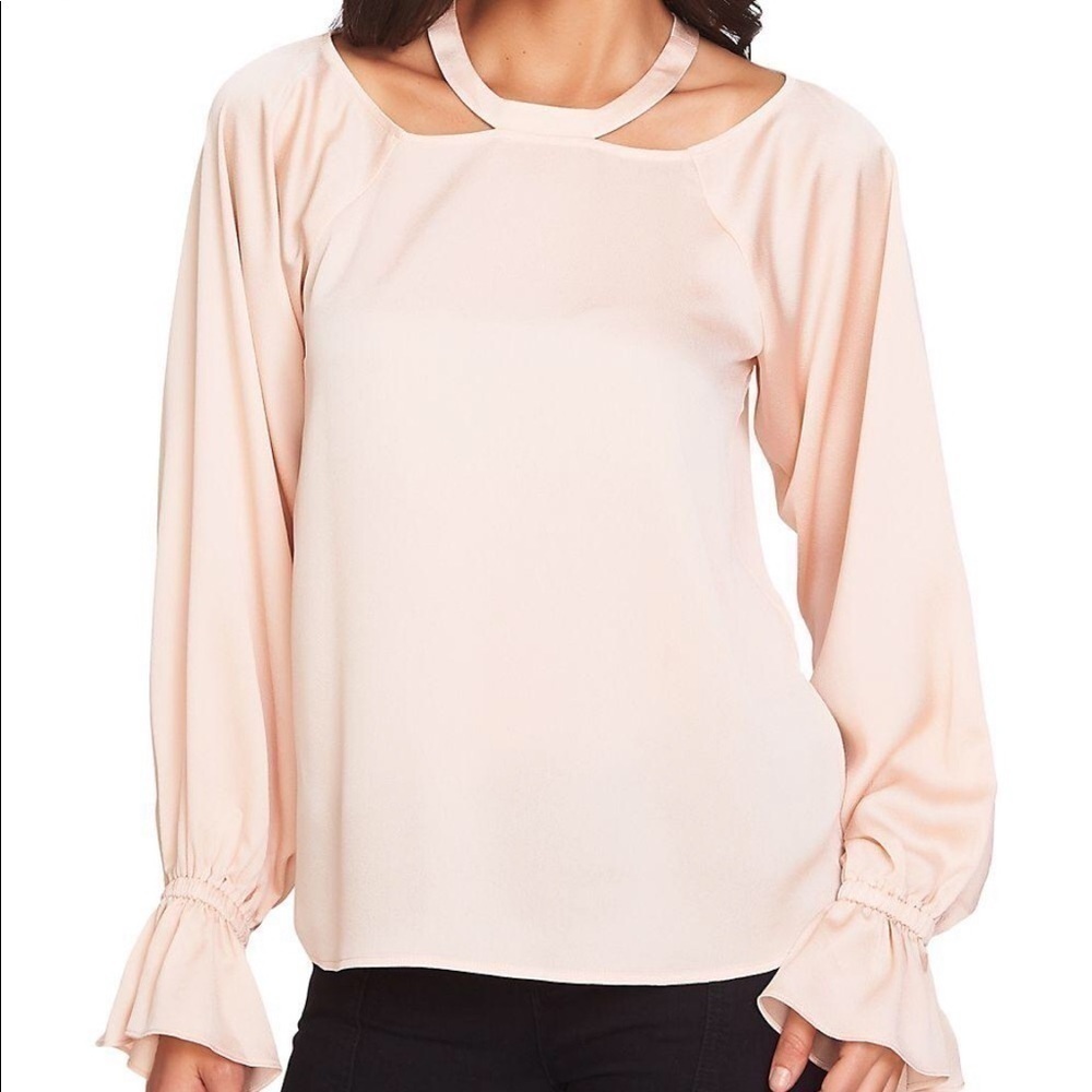 1. State long sleeve cold shoulder blouse